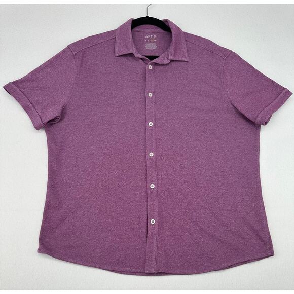 Apt 9 Premier Flex Raspberry Button Polo Short Sleeve Shirt L - Picture 2 of 5